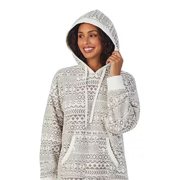 Women's Cuddl Duds Fleece Hooded Midi Lounger - Picture 4 of 4